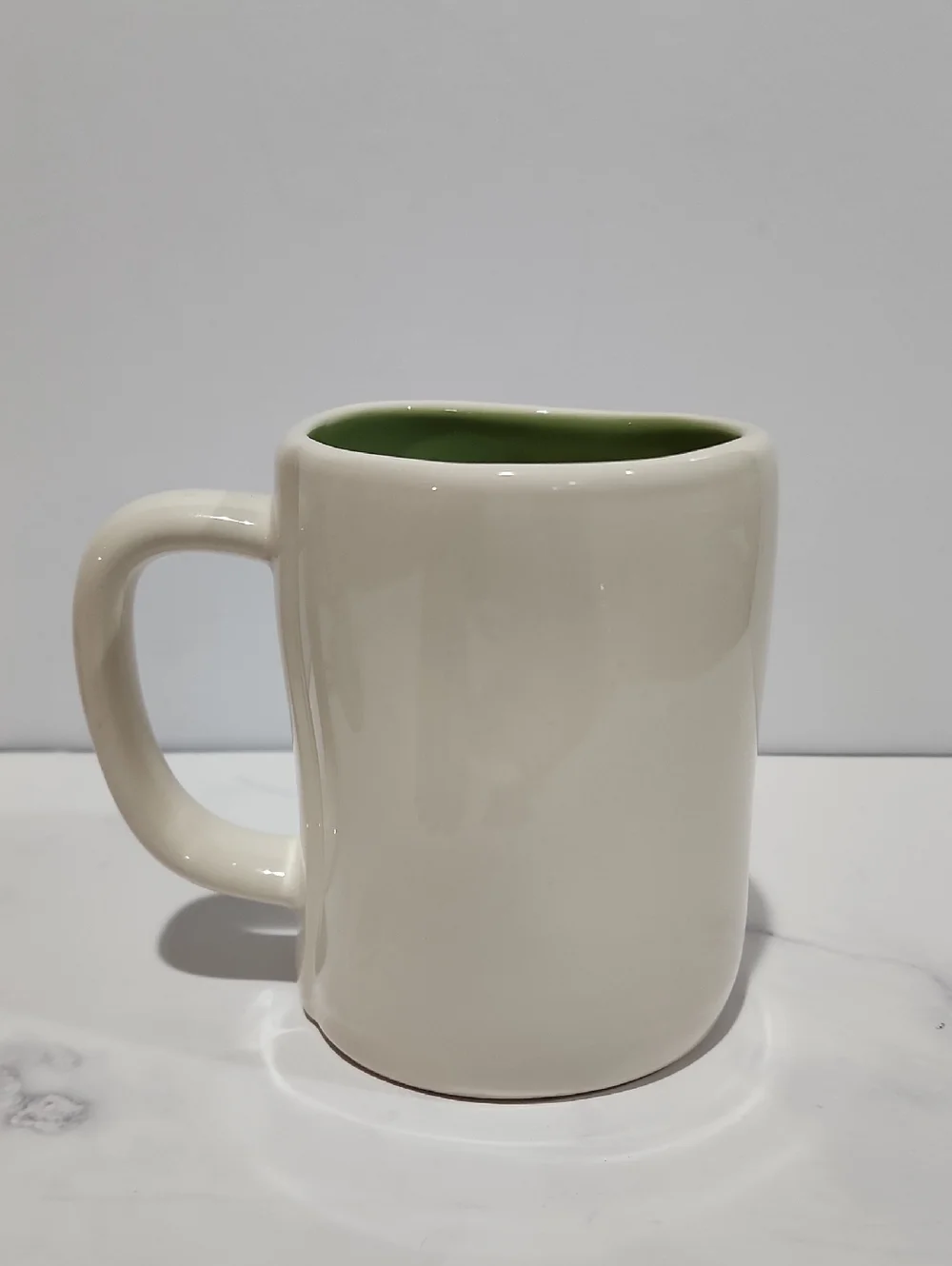 Rae Dunn Hello Spring Ceramic Mug - Cream with Green Interior